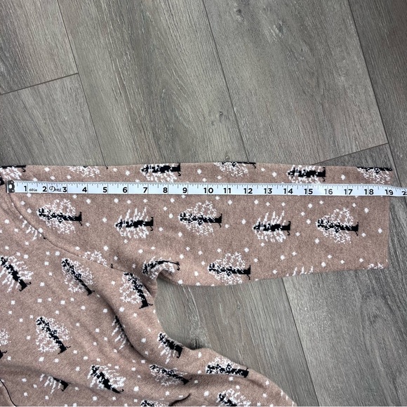 Vintage Lands End Womens Size LP Snow Tree All Over Print Knit Cardigan Sweater - Picture 9 of 9